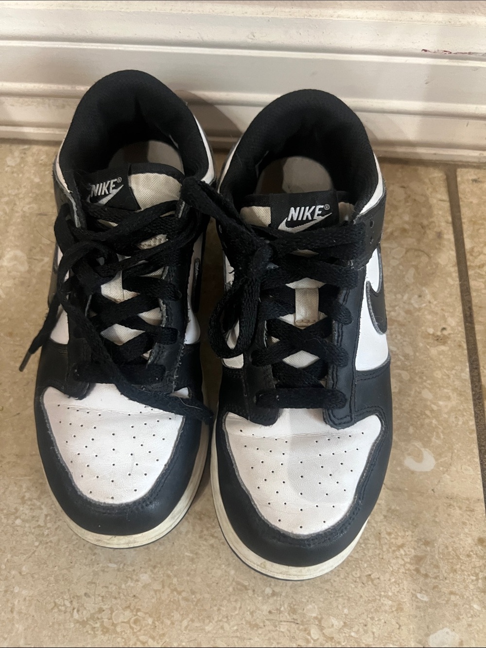 Nike Kids Black and White Low-Top Dunks